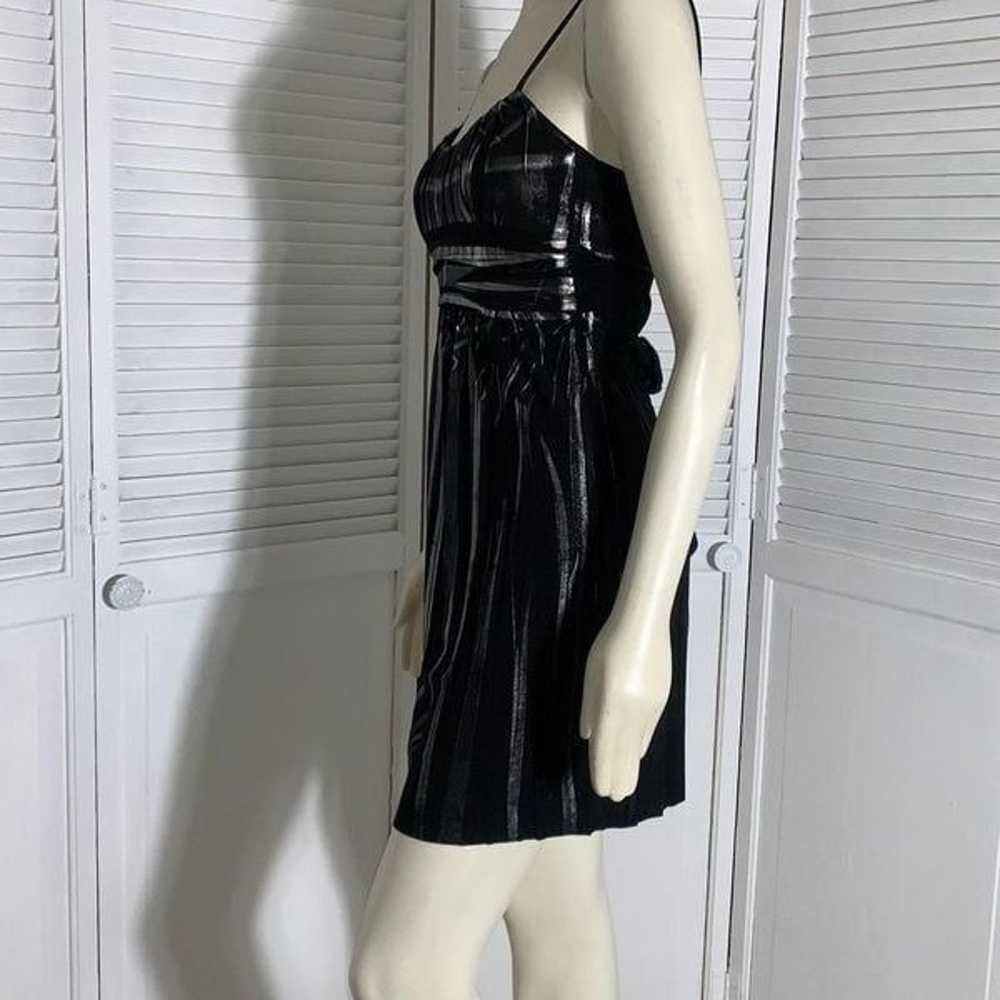 Vintage 90’s Y2K Black Empire Waist Metallic Part… - image 12