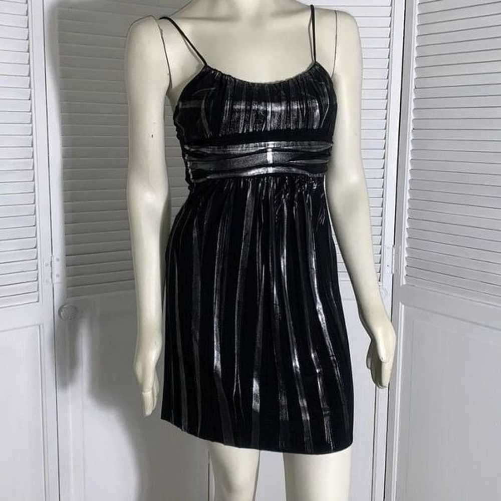 Vintage 90’s Y2K Black Empire Waist Metallic Part… - image 1