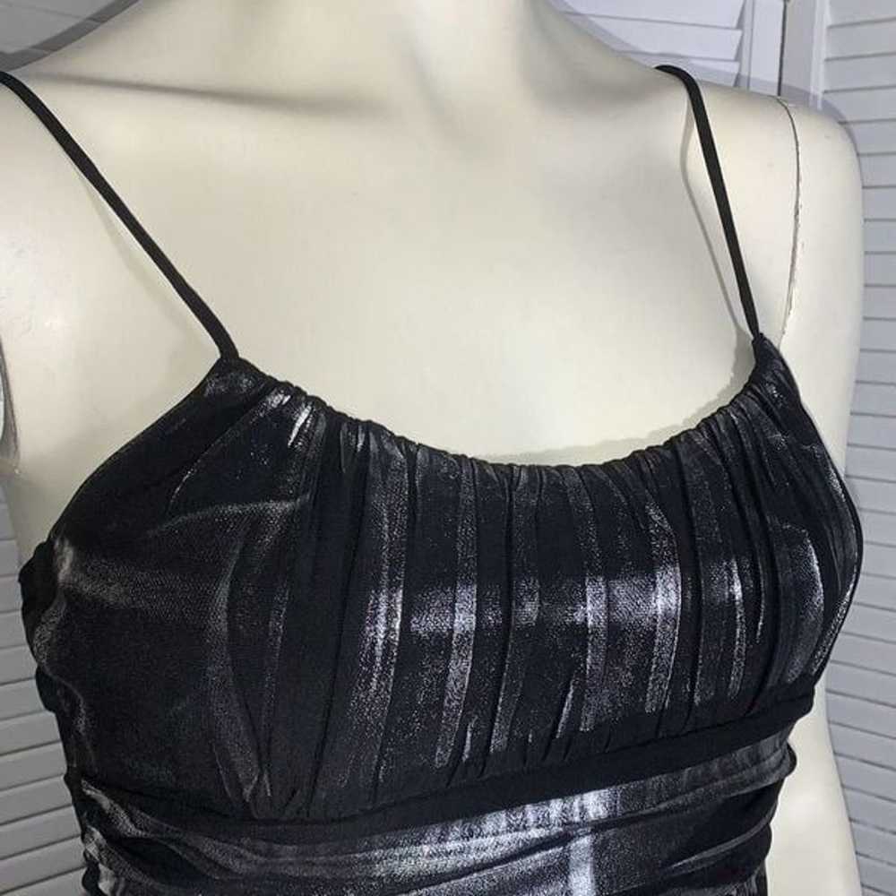 Vintage 90’s Y2K Black Empire Waist Metallic Part… - image 6