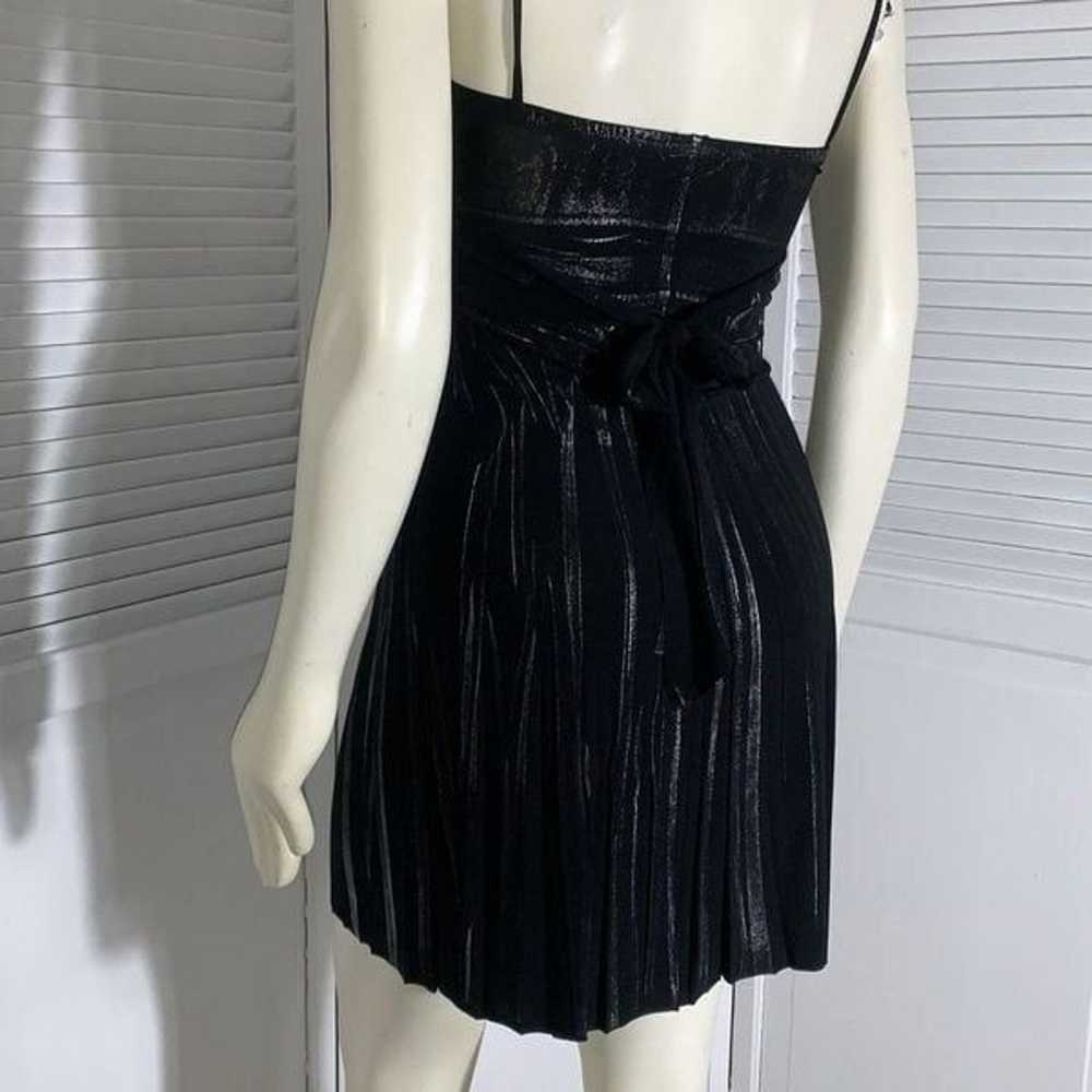 Vintage 90’s Y2K Black Empire Waist Metallic Part… - image 9