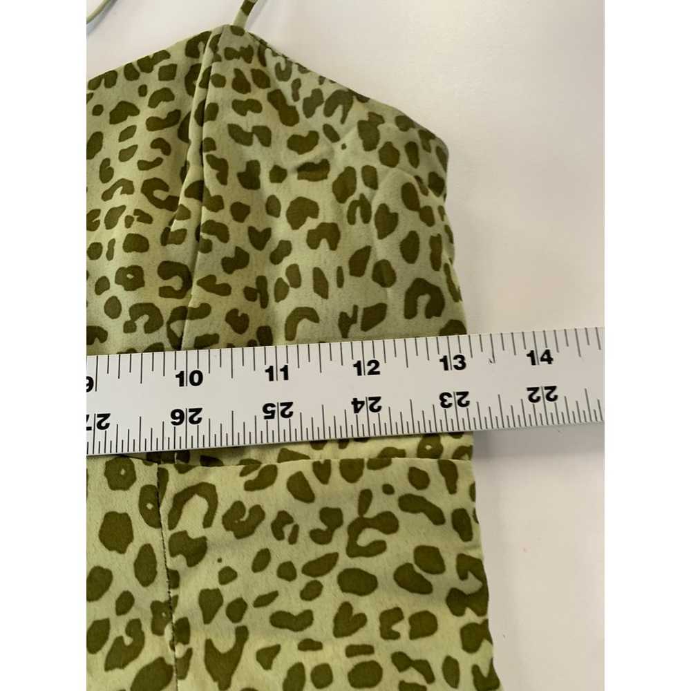 ZARA Dress Womens Small Green Leopard Print Mini … - image 10