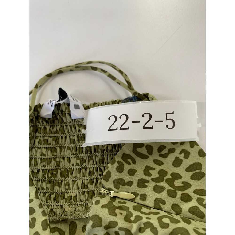 ZARA Dress Womens Small Green Leopard Print Mini … - image 11