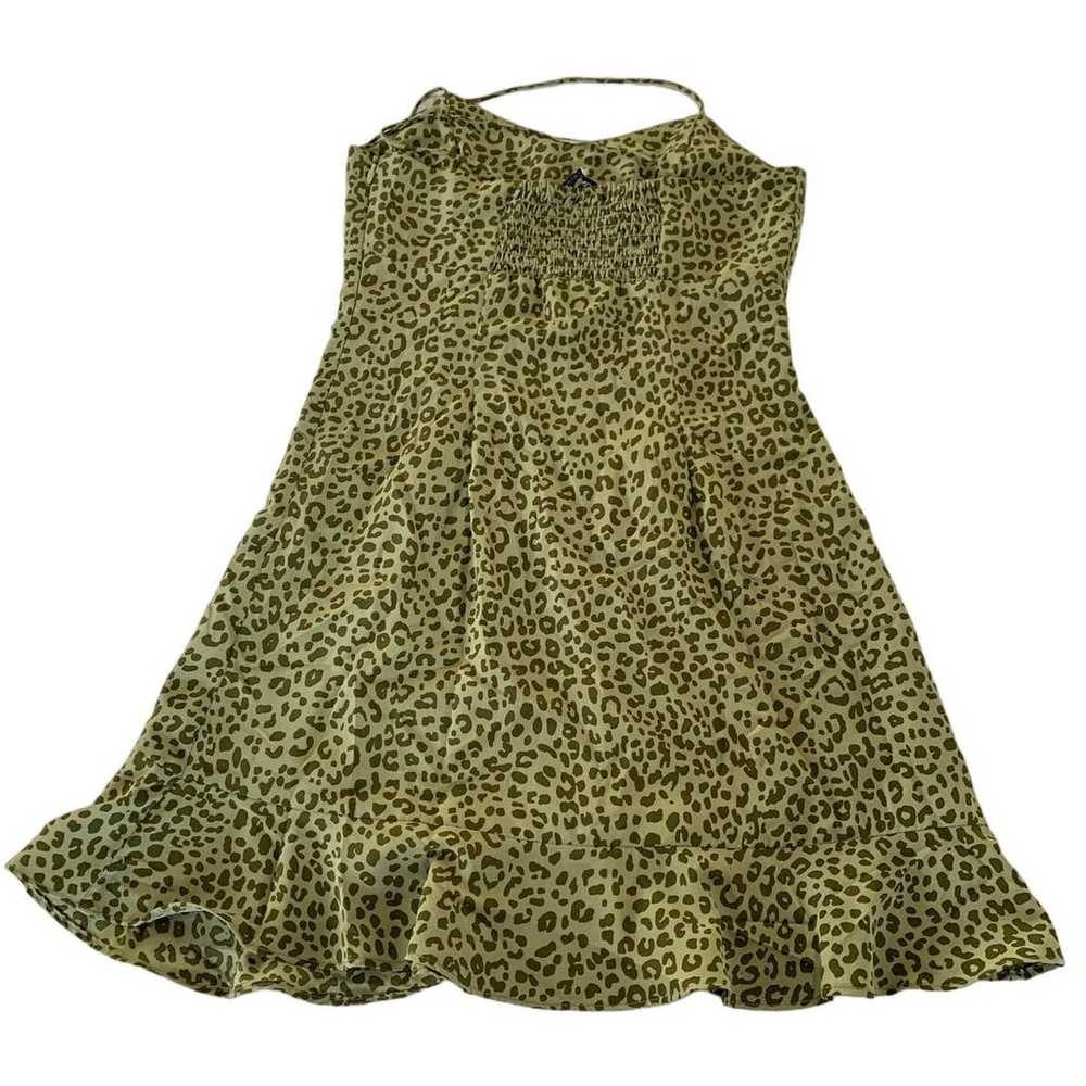 ZARA Dress Womens Small Green Leopard Print Mini … - image 5