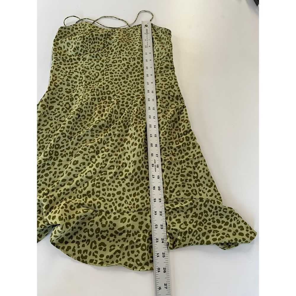 ZARA Dress Womens Small Green Leopard Print Mini … - image 7