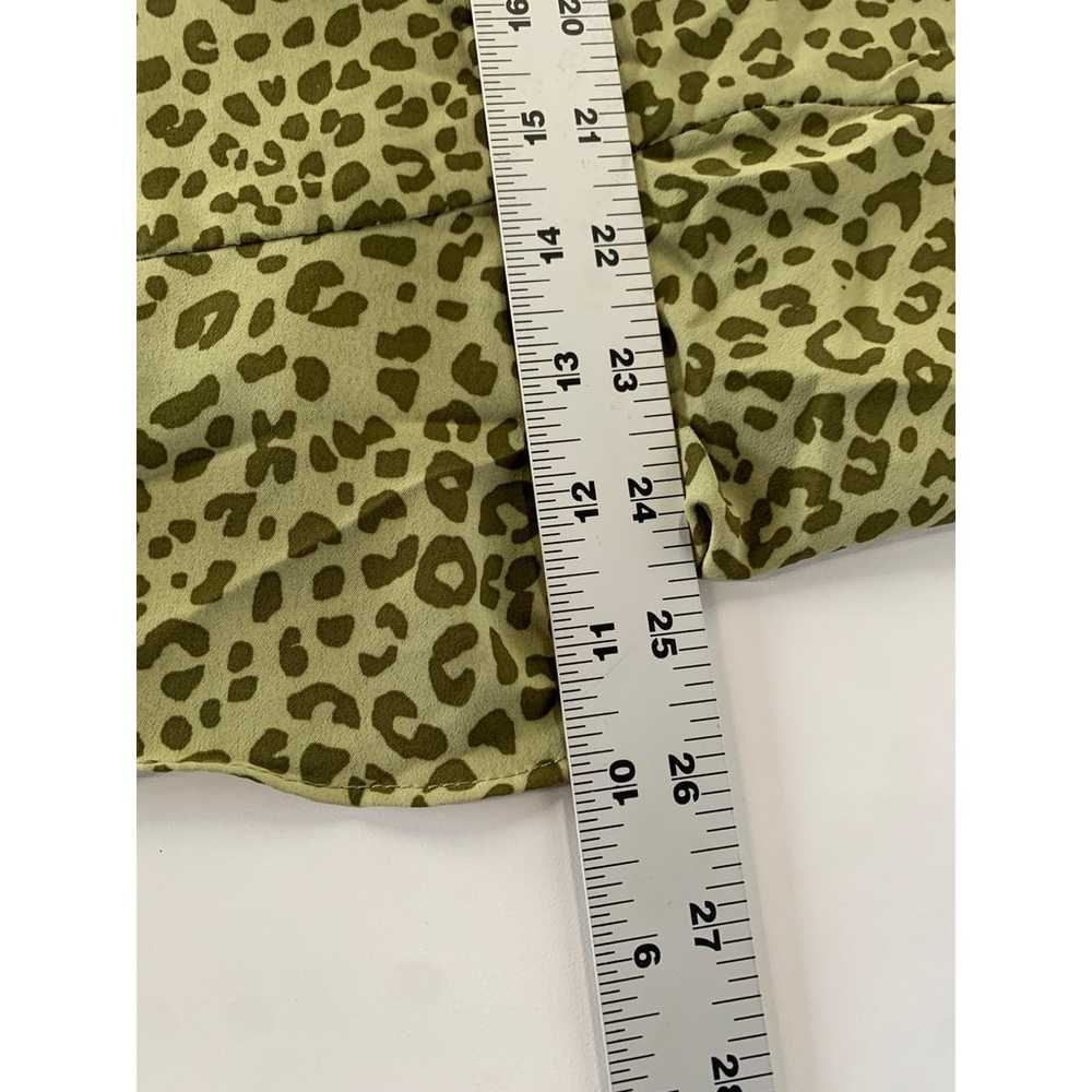 ZARA Dress Womens Small Green Leopard Print Mini … - image 8