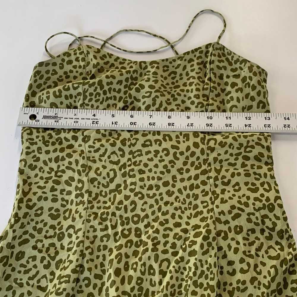 ZARA Dress Womens Small Green Leopard Print Mini … - image 9