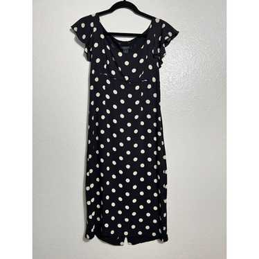 The Limited vintage square neck polka dot silk dr… - image 1