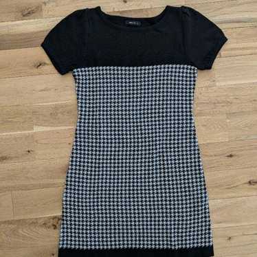 COMME CA ISM Houndstooth Pattern Short Sleeve Knit