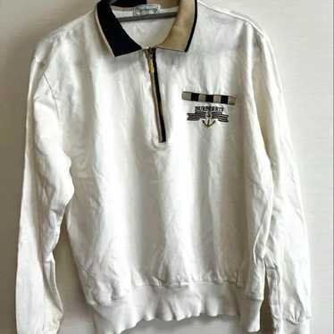 Burberry Long Sleeve Polo Shirt Size L White - image 1