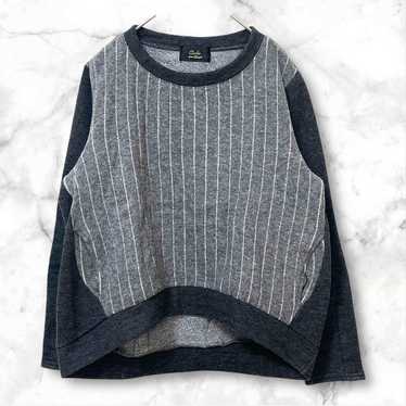 【Crochet】Docking Cut-and-Sew Long Sleeve Striped … - image 1