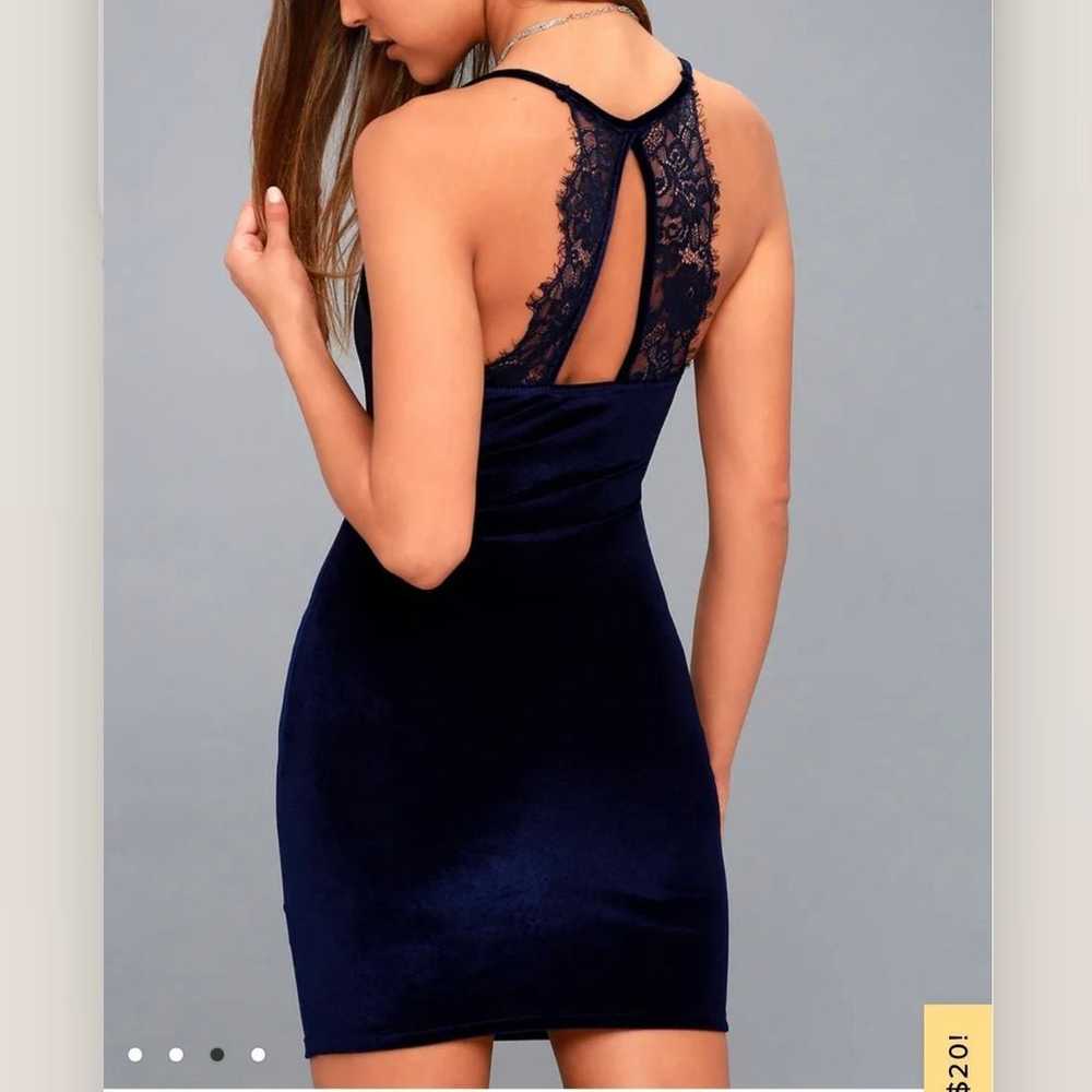 Lulus Sultry Summoning Navy Blue Velvet Lace Body… - image 3