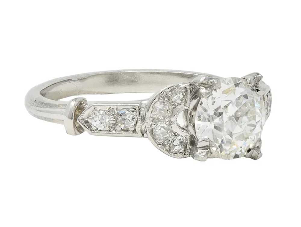 Late Art Deco 1.39 CTW Diamond Platinum Vintage E… - image 2