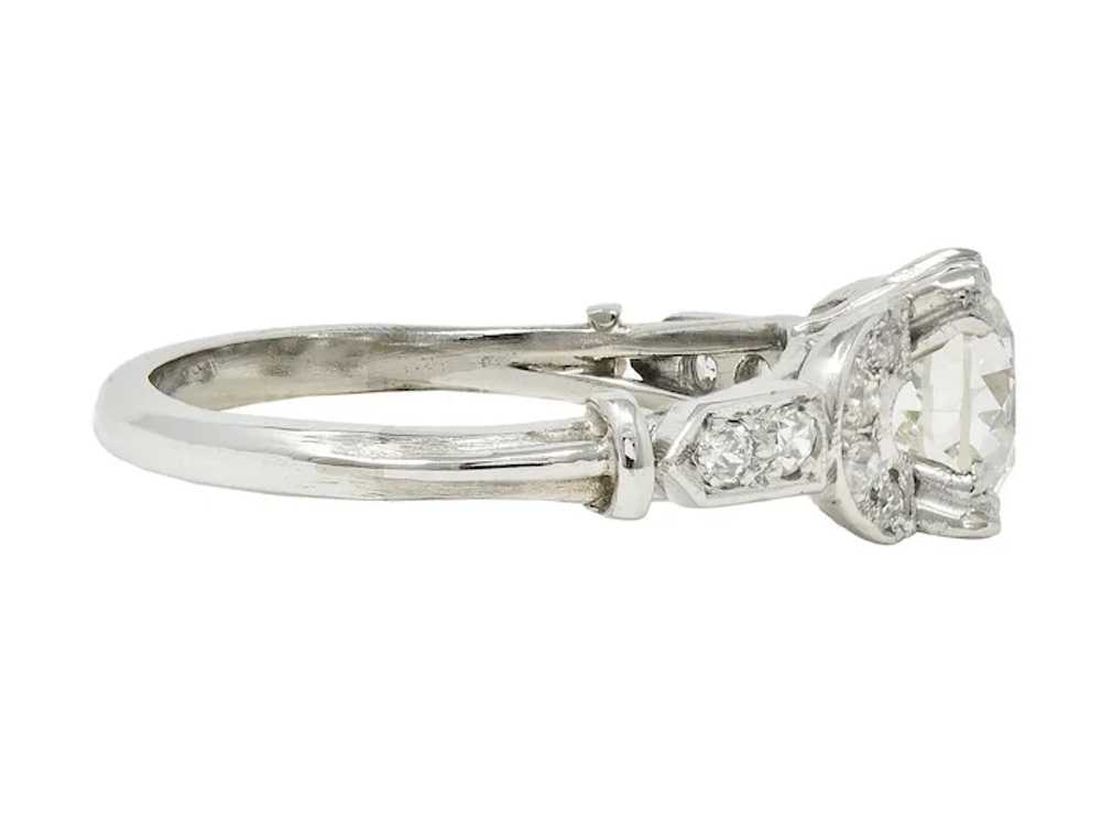 Late Art Deco 1.39 CTW Diamond Platinum Vintage E… - image 3