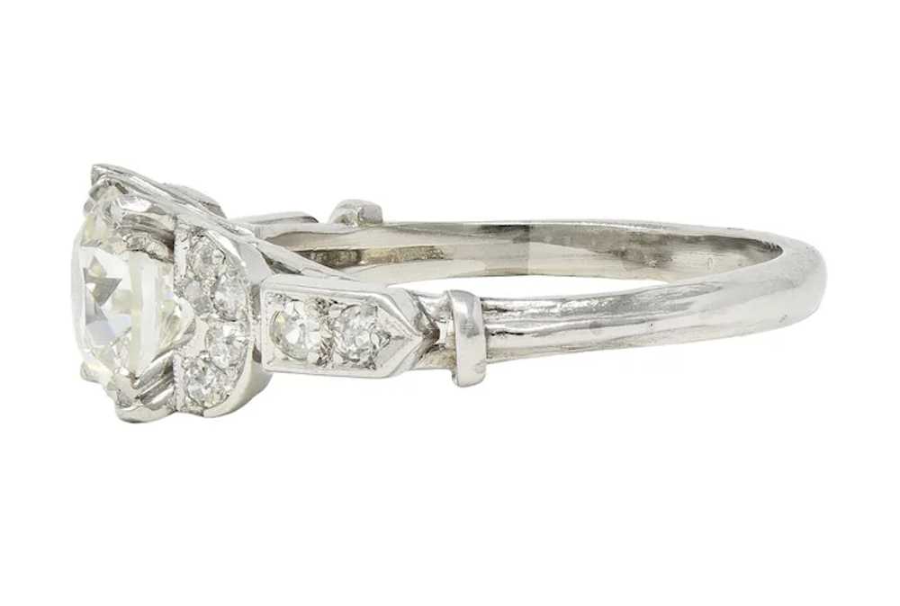 Late Art Deco 1.39 CTW Diamond Platinum Vintage E… - image 5