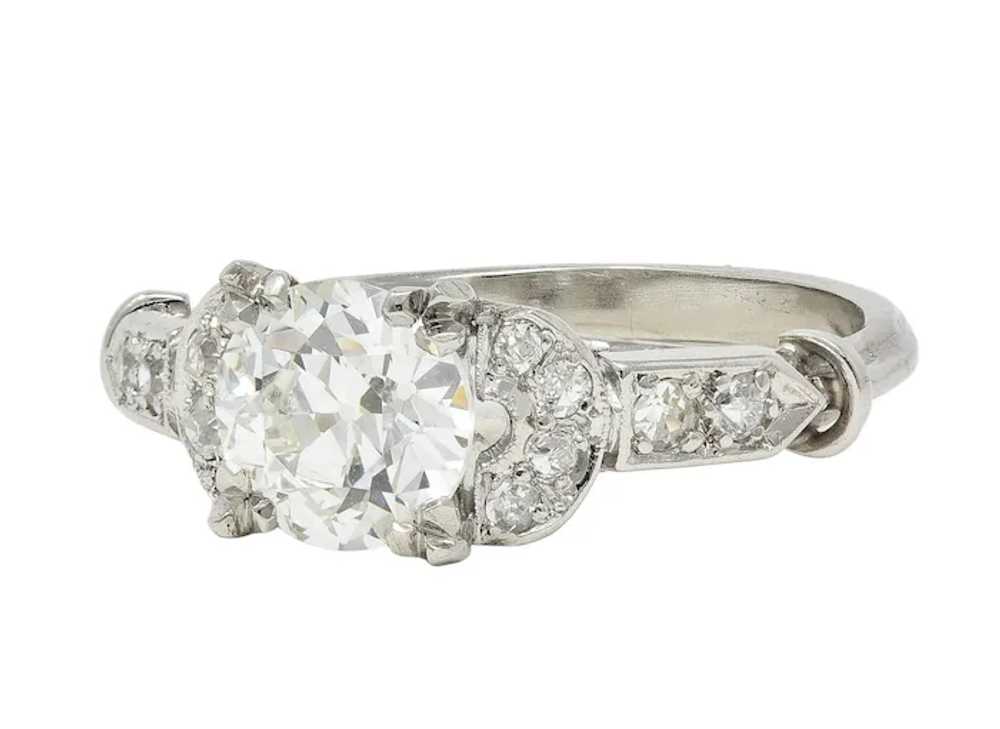 Late Art Deco 1.39 CTW Diamond Platinum Vintage E… - image 6