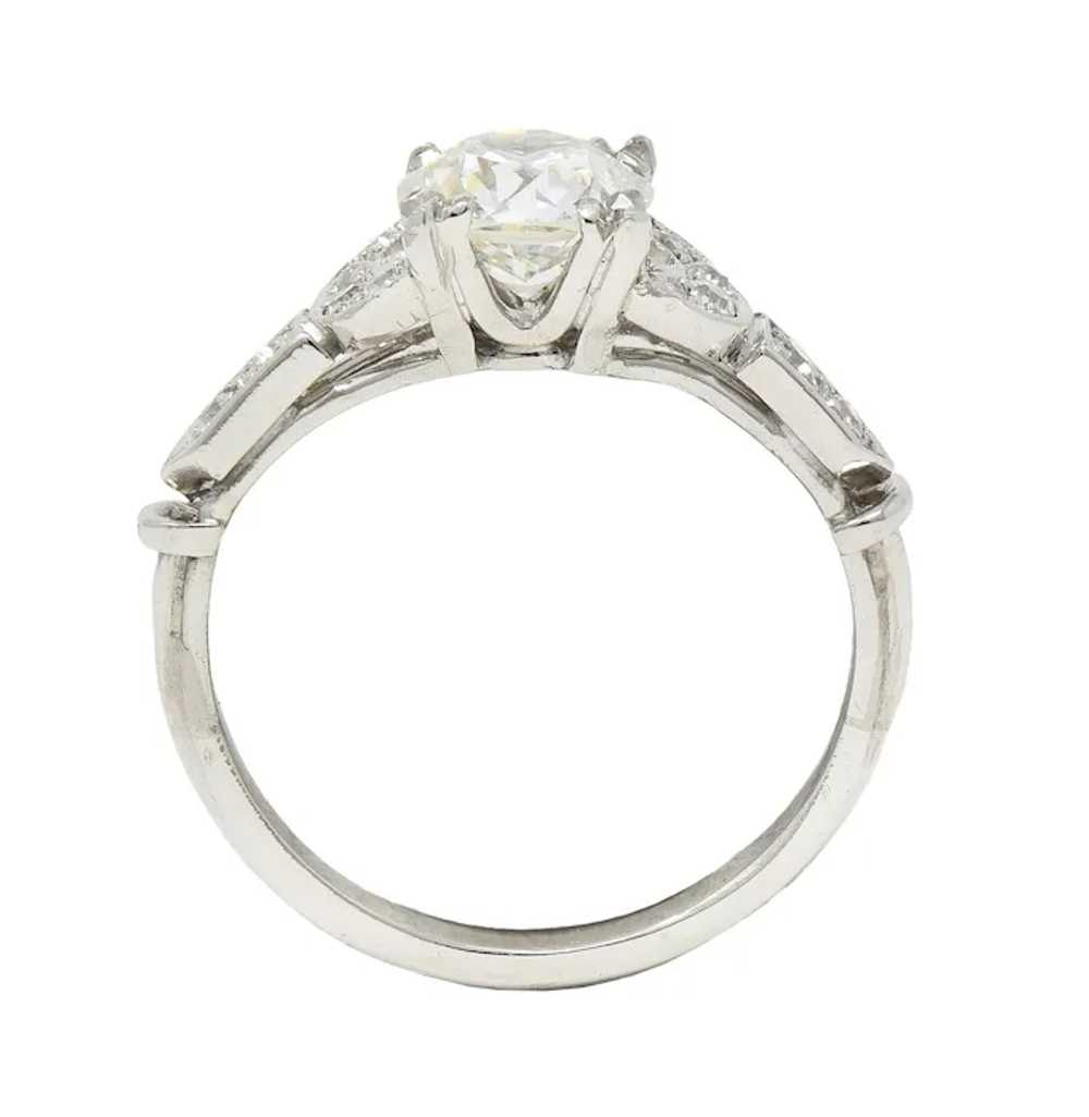 Late Art Deco 1.39 CTW Diamond Platinum Vintage E… - image 8