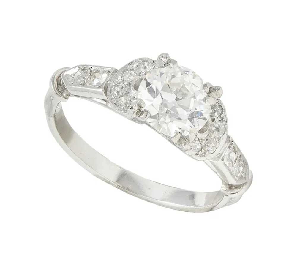 Late Art Deco 1.39 CTW Diamond Platinum Vintage E… - image 9