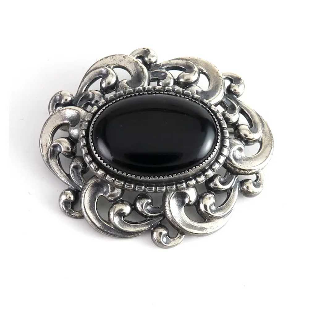 Vintage Danecraft Sterling Silver & Black Glass S… - image 4