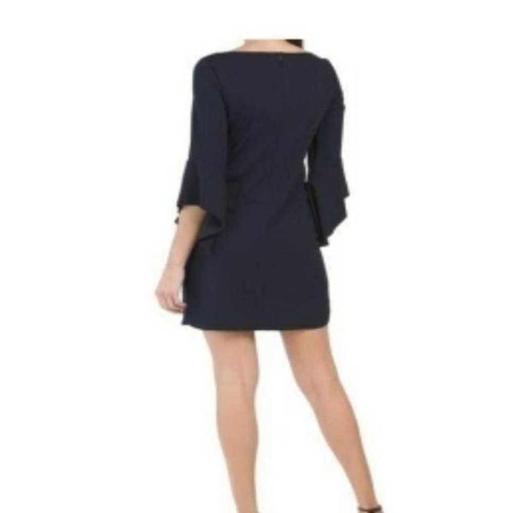 VINCE CAMUTO Bell Sleeve Crepe Shift Dress Navy B… - image 4