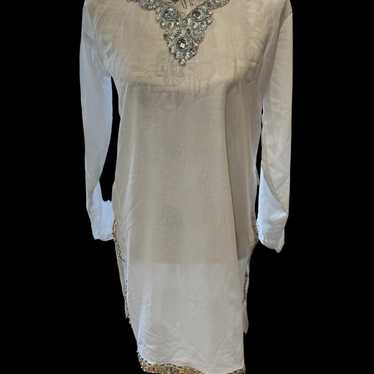 Women’s Sheer Long sleeve Dress Shirt RARE & Uniq… - image 1