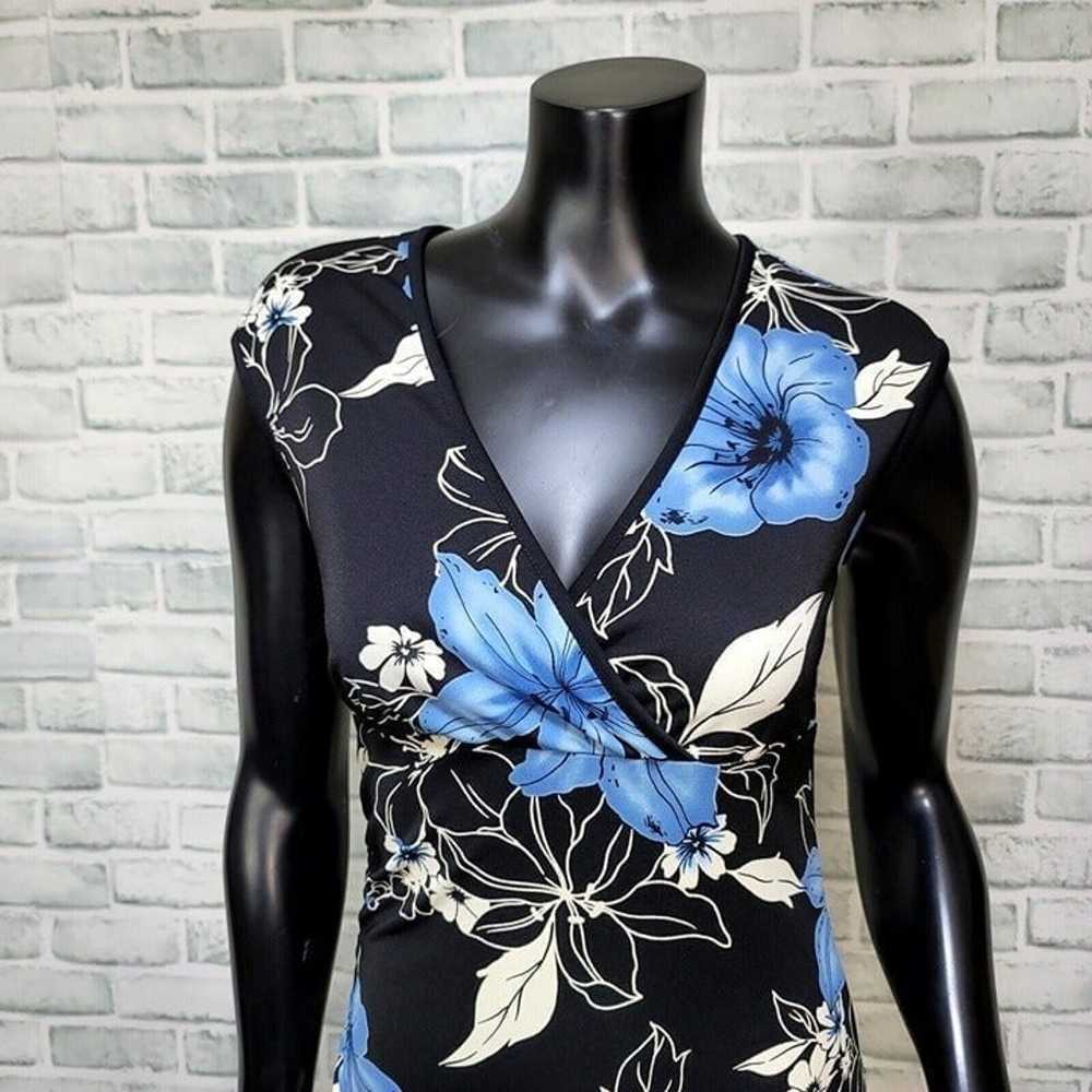 Vintage 90s Y2K Byer Too! M Black Blue Floral Sur… - image 2