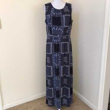 Talbots size 12 blue combo maxi dress