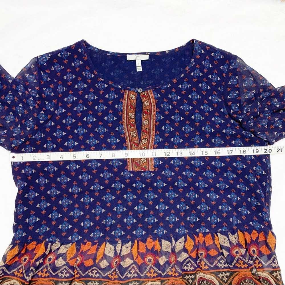 JOIE Hakima Navy Blue Silk Peplum Boho Blouse siz… - image 6