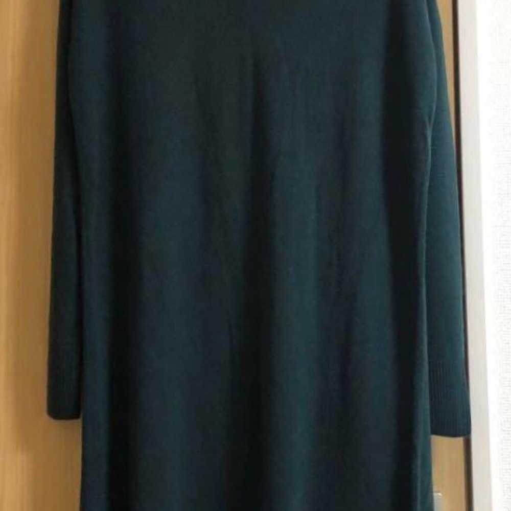 【mill an deni】Dark Green V-Neck Knit Dress - image 1