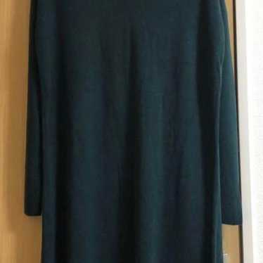 【mill an deni】Dark Green V-Neck Knit Dress - image 1