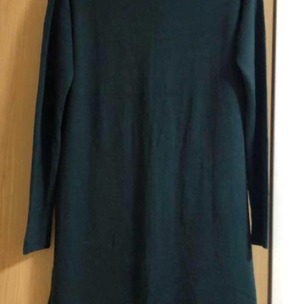 【mill an deni】Dark Green V-Neck Knit Dress - image 2