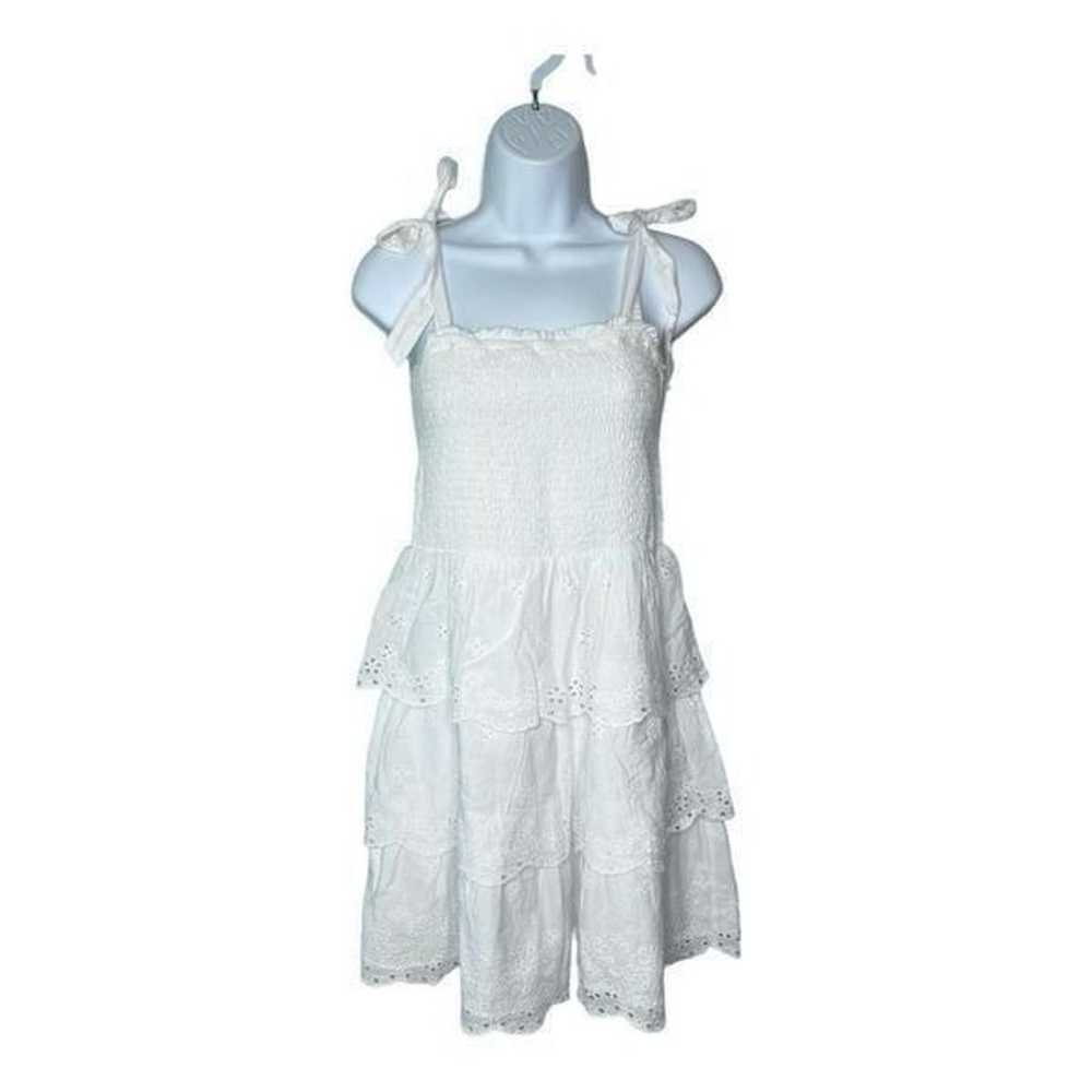 American Eagle Women’s M Solid Eyelet Smocked Min… - image 2