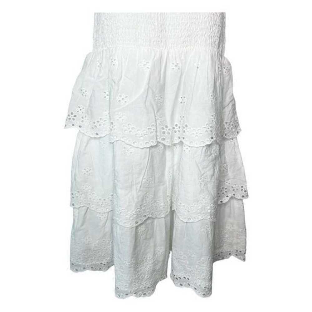 American Eagle Women’s M Solid Eyelet Smocked Min… - image 5