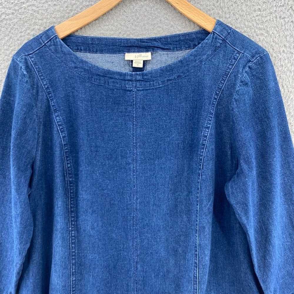 J Jill Dress Womens Medium Blue Denim Shift 3/4 S… - image 2