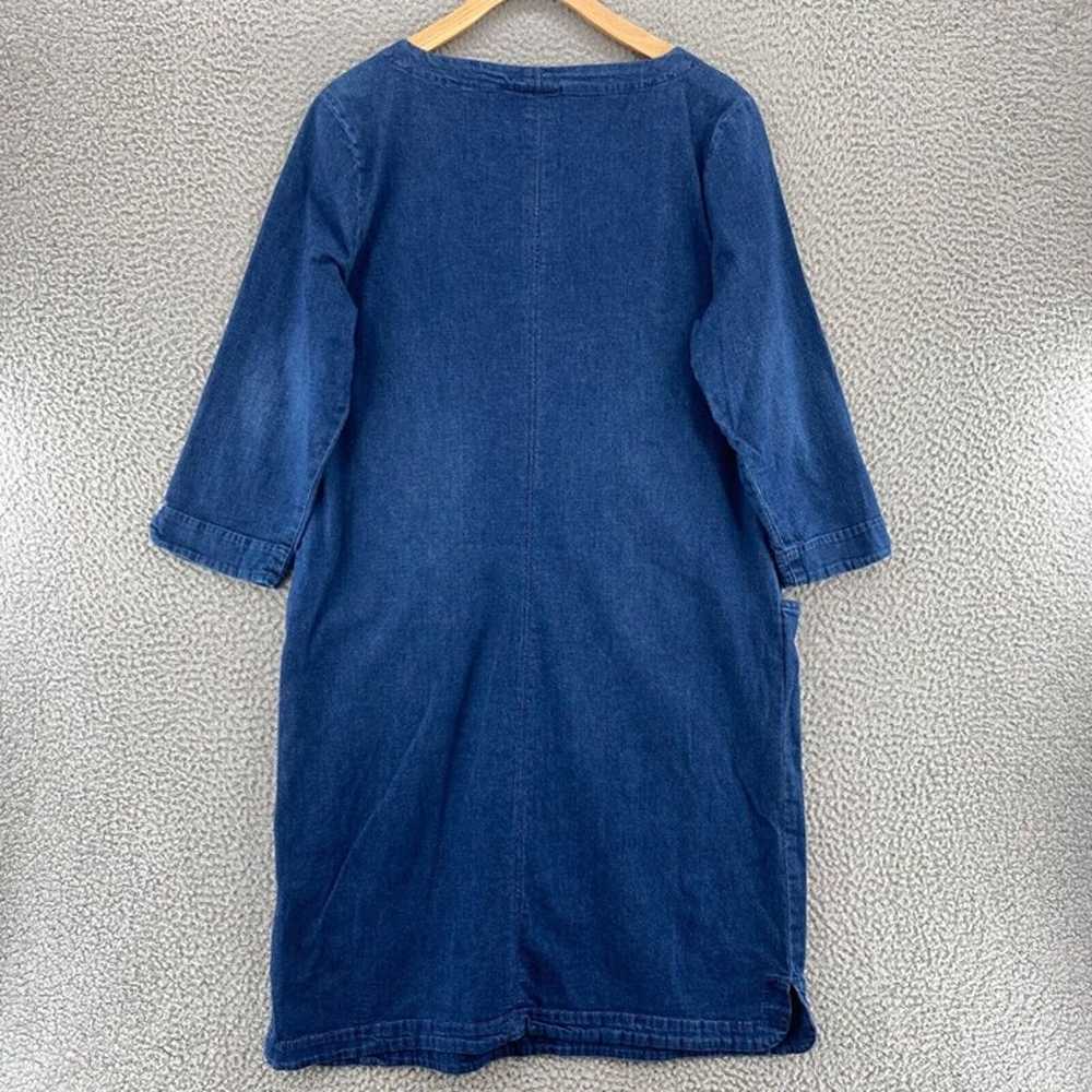 J Jill Dress Womens Medium Blue Denim Shift 3/4 S… - image 3