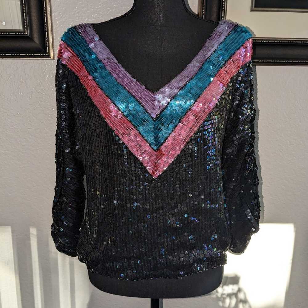 Vintage Sequin Blouse - image 1