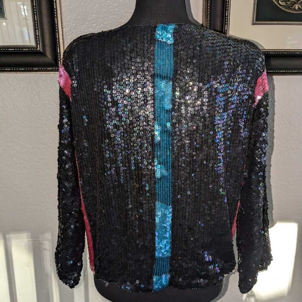 Vintage Sequin Blouse - image 4