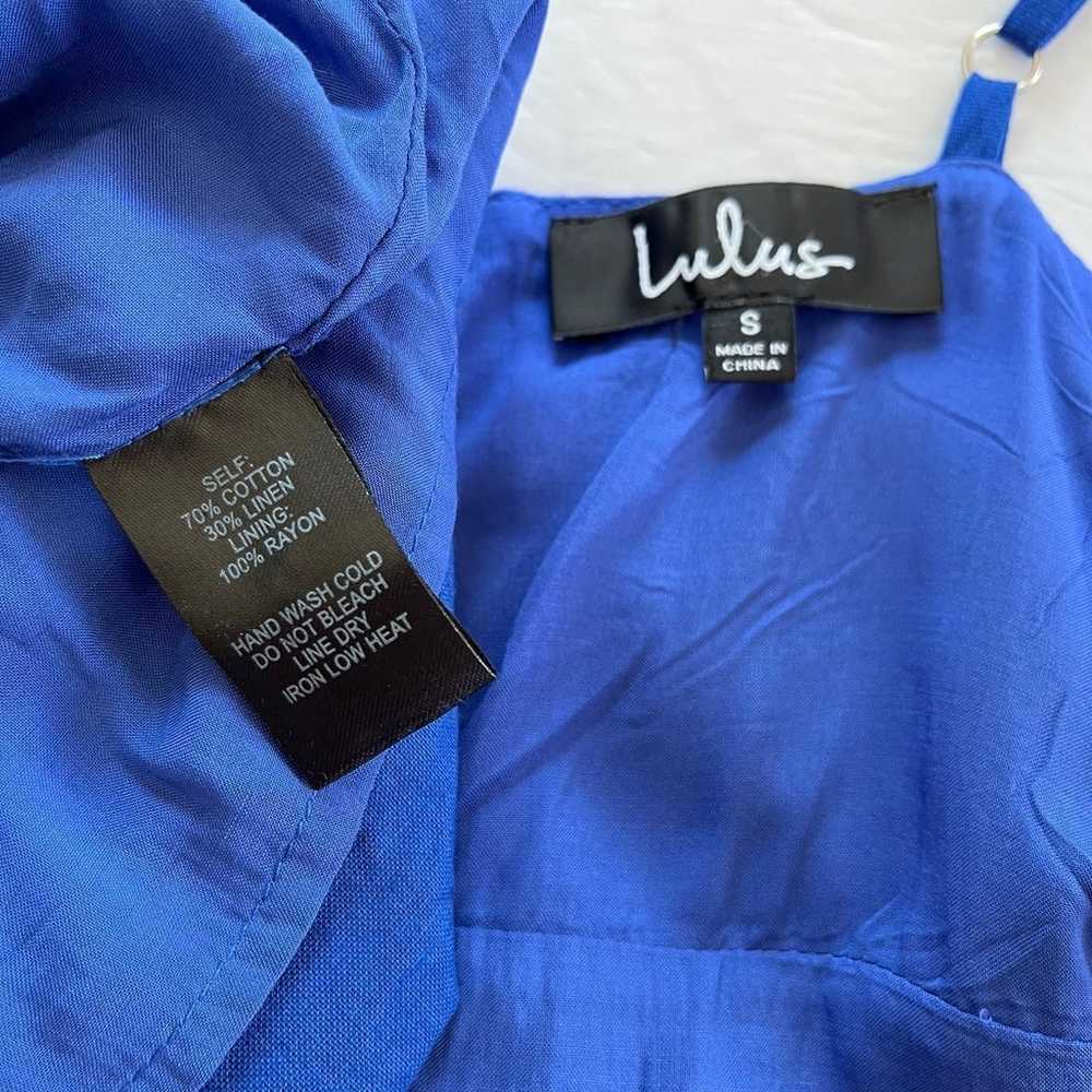 Lulus Brielle Cobalt Blue Linen Ruffle Sleeveless… - image 12