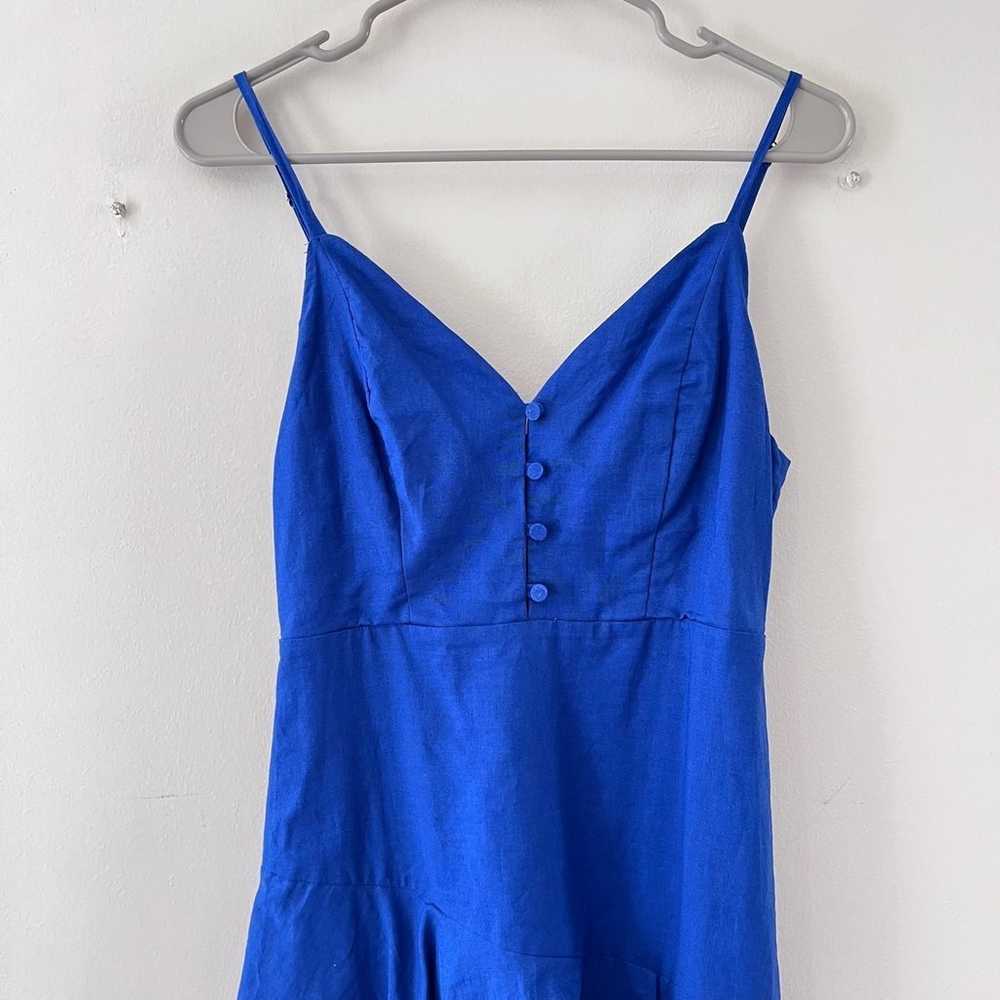 Lulus Brielle Cobalt Blue Linen Ruffle Sleeveless… - image 6