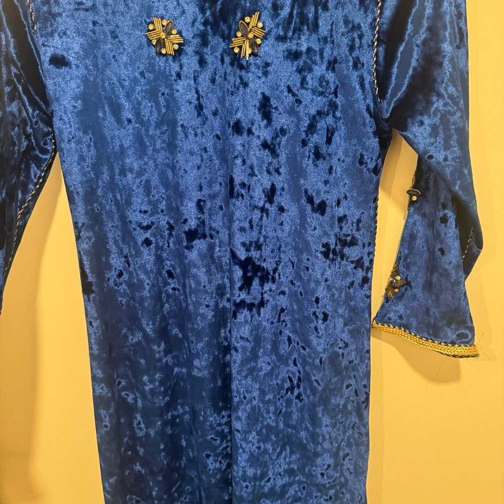 Blue Moroccan handmade caftan for little girl - image 9