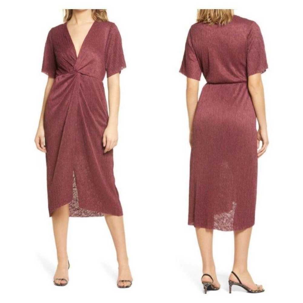 All in Favor Dolman Plisse Midi Dress, Size Medium - image 8