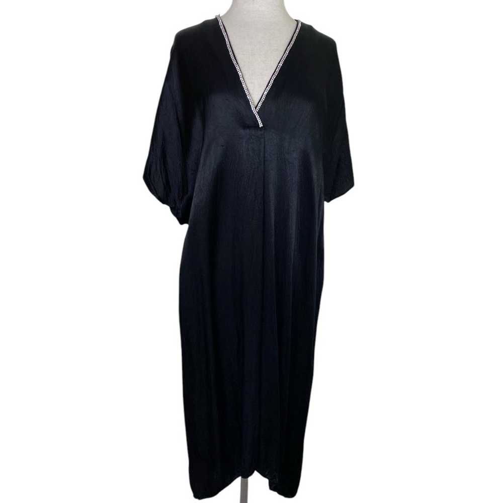 Zara M dress Satin Effect Black maxi - image 1