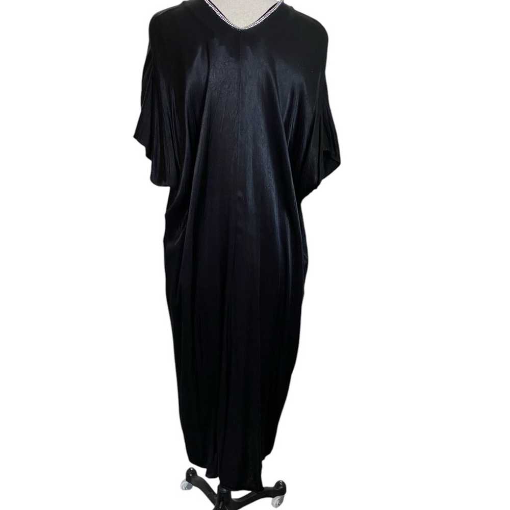 Zara M dress Satin Effect Black maxi - image 3