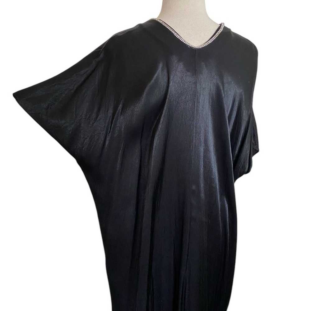 Zara M dress Satin Effect Black maxi - image 5