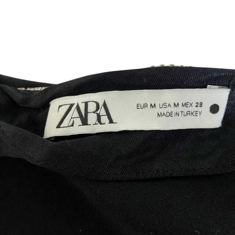 Zara M dress Satin Effect Black maxi - image 6