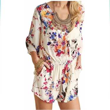 Umgee Floral Print Boho Romper