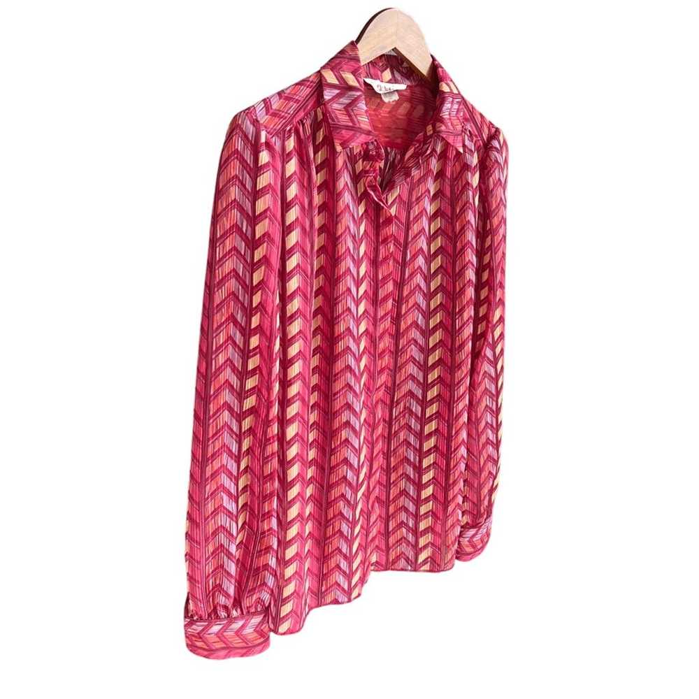 St John Womens Chevron Print Botton Up Blouse Siz… - image 2