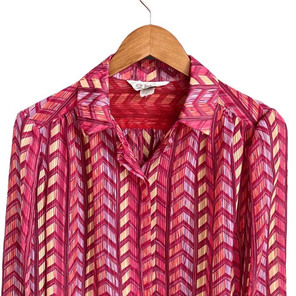 St John Womens Chevron Print Botton Up Blouse Siz… - image 3