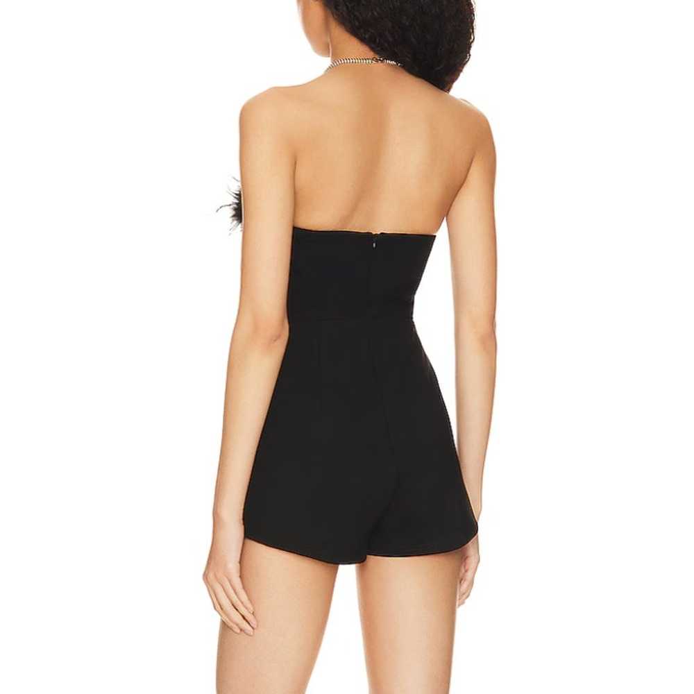 Superdown Feather Romper Black SMALL Strapless Bo… - image 3