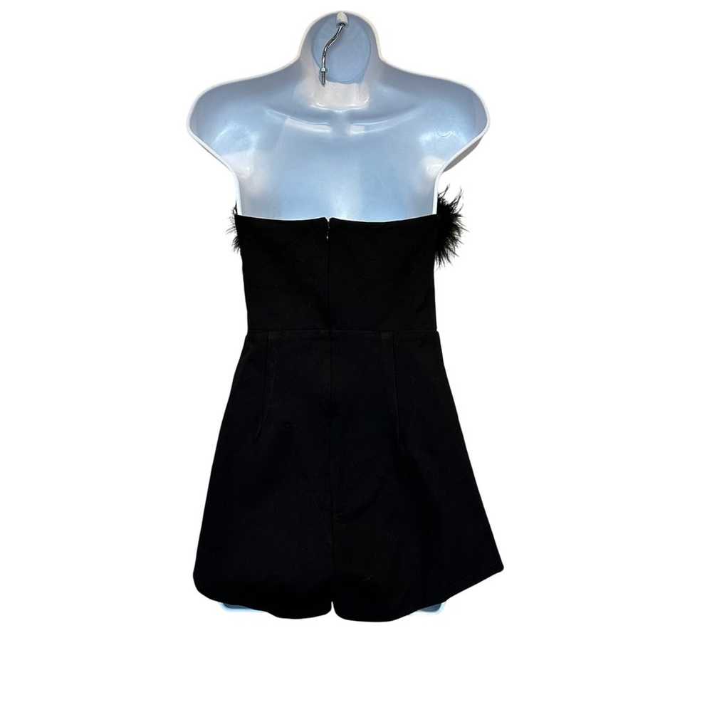 Superdown Feather Romper Black SMALL Strapless Bo… - image 6