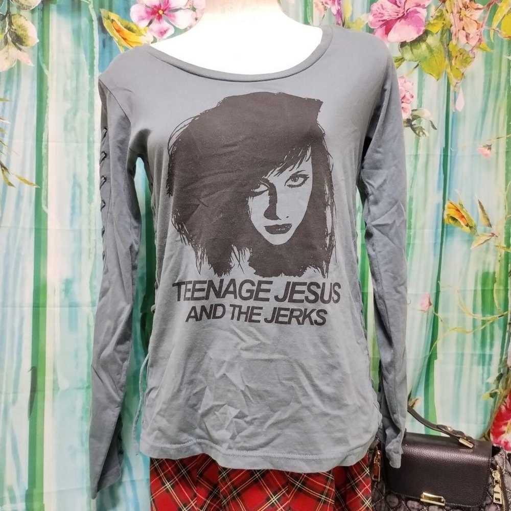 Rare Hysteric Glamour Lace-Up Long Sleeve T-Shirt… - image 1